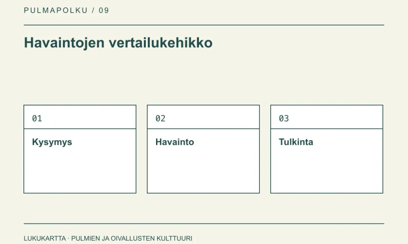 Havaintojen vertailukehikko: Kysymys, Havainto, Tulkinta